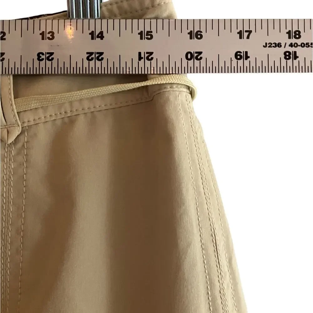 Athleta Whatever Pleated Skort Skirt w/Shorts Khaki Tan Tie Belt 8 Tennis - Picture 5 of 10